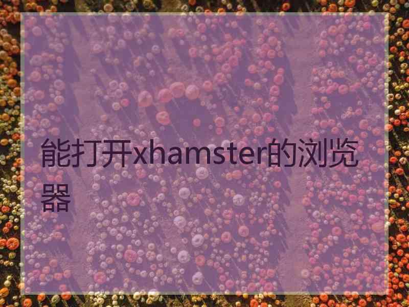 能打开xhamster的浏览器