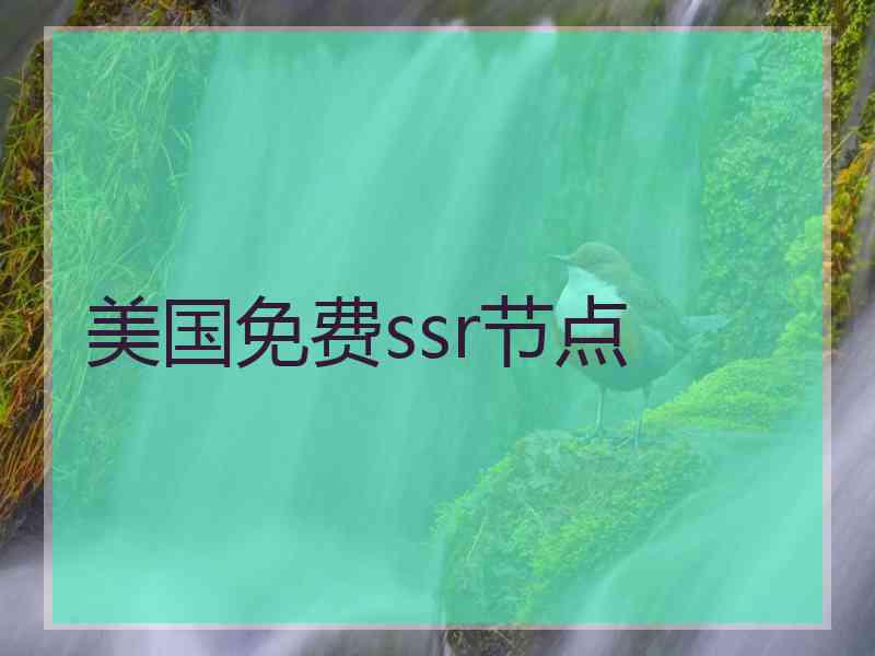 美国免费ssr节点