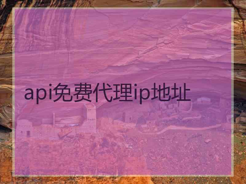 api免费代理ip地址