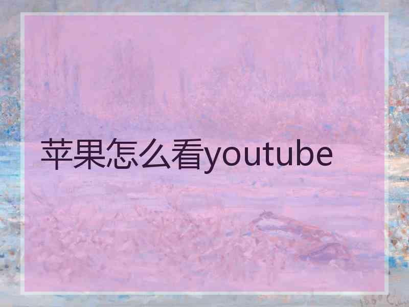 苹果怎么看youtube