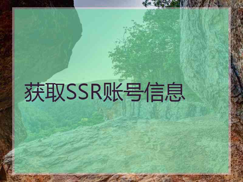 获取SSR账号信息