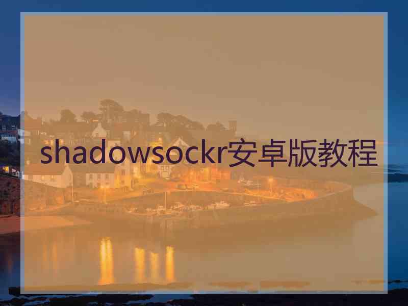 shadowsockr安卓版教程