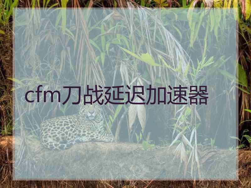 cfm刀战延迟加速器