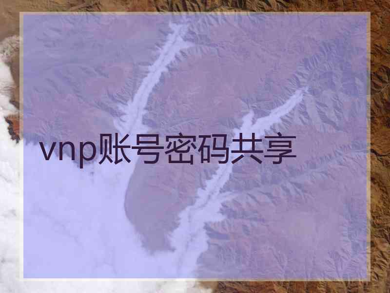 vnp账号密码共享