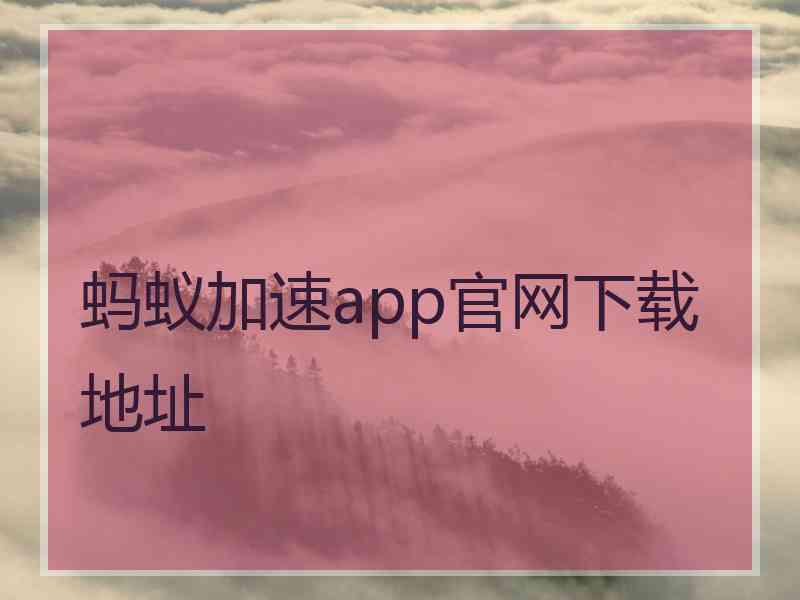 蚂蚁加速app官网下载地址