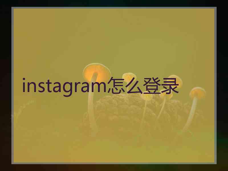 instagram怎么登录