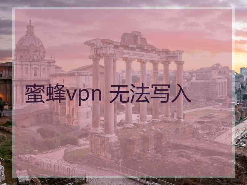 蜜蜂vpn 无法写入