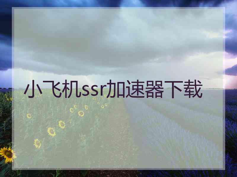 小飞机ssr加速器下载